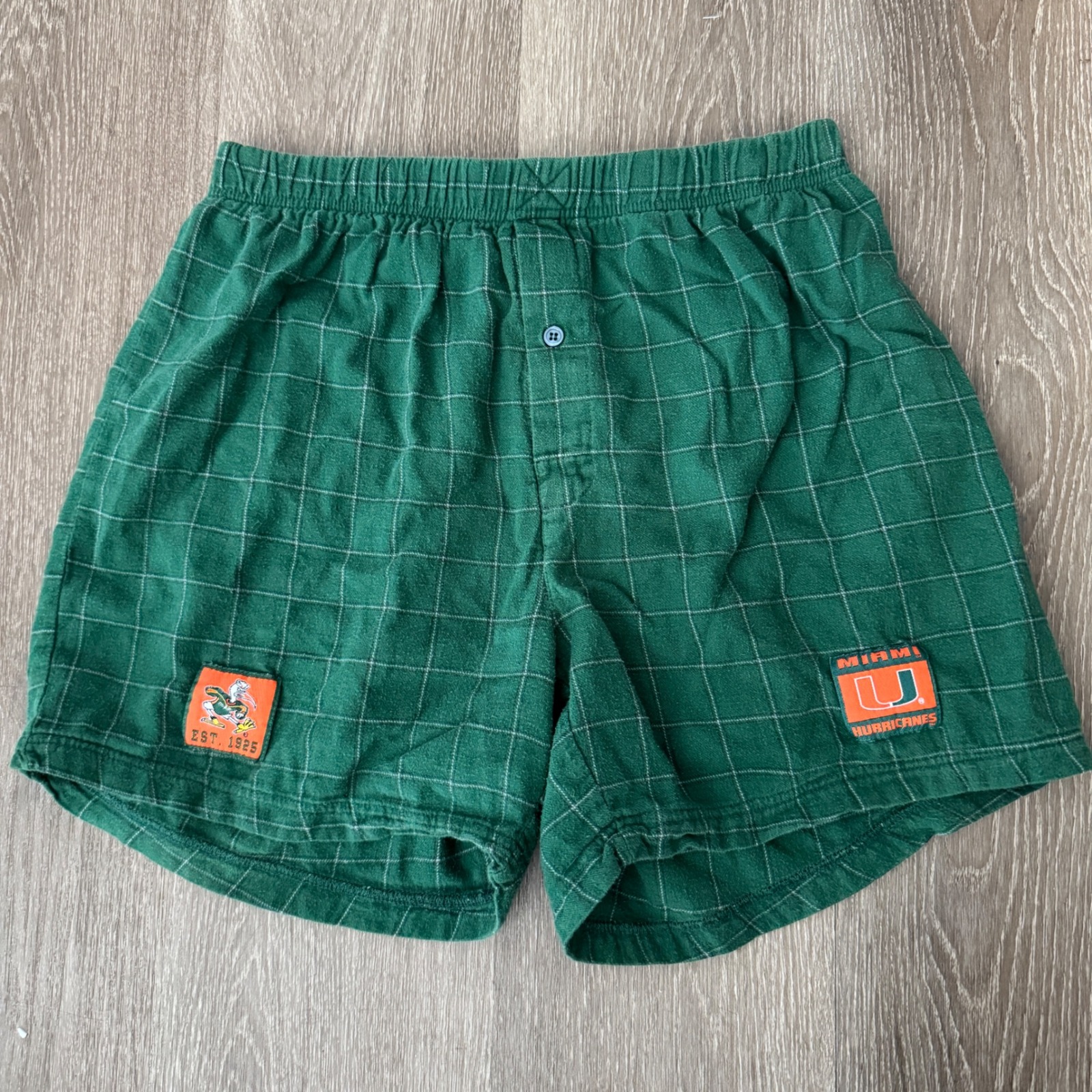 Sideline Apparel Miami Hurricanes Shorts Mens Large Green Ncaa Lounge Pajama